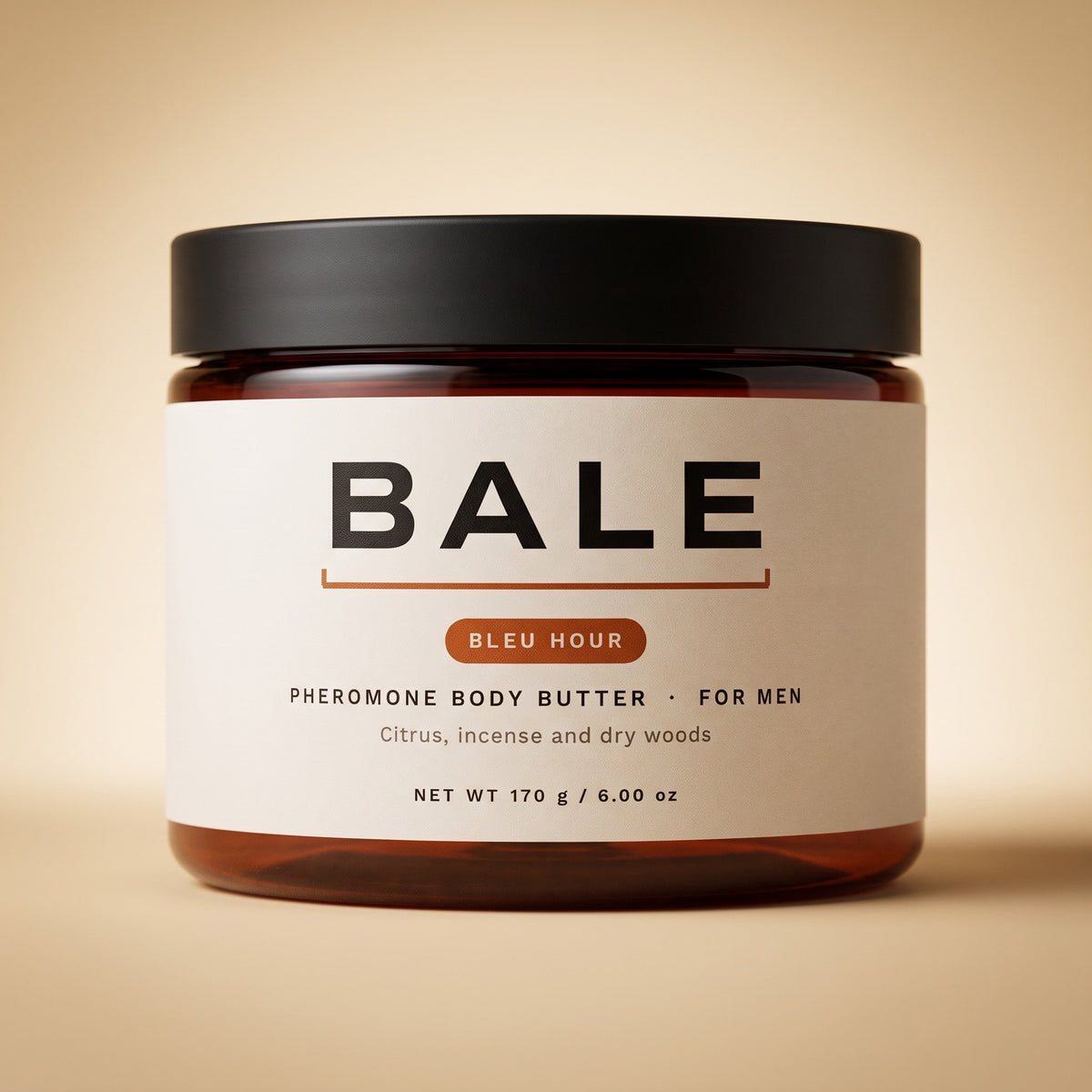 Bleu Hour pheromone body butter for men, 6 oz jar