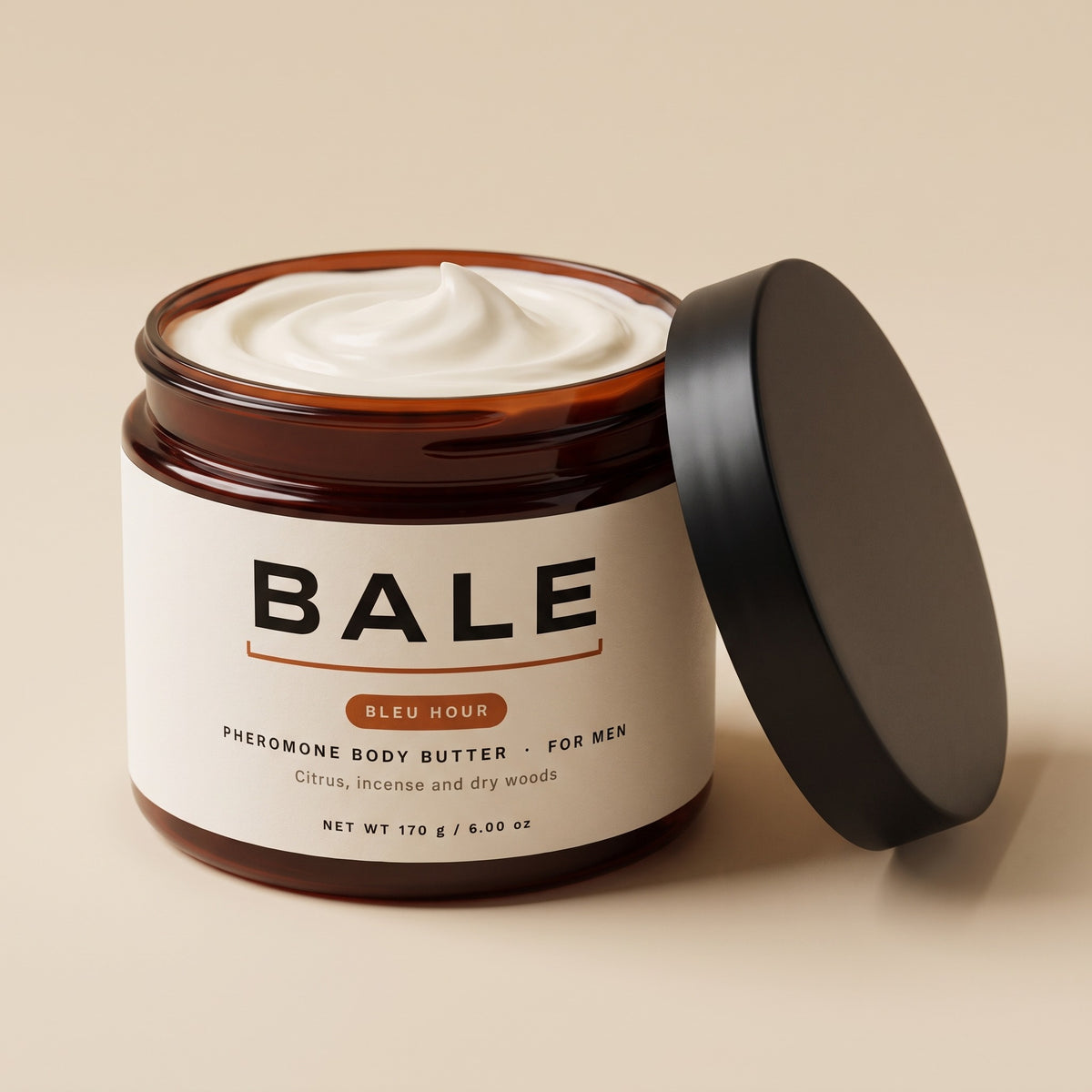 Bleu Hour open jar of whipped body butter