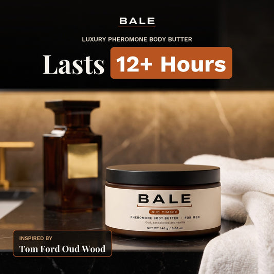 Oud Timber luxury pheromone body butter, inspired by Tom Ford Oud Wood, lasts 12+ hours