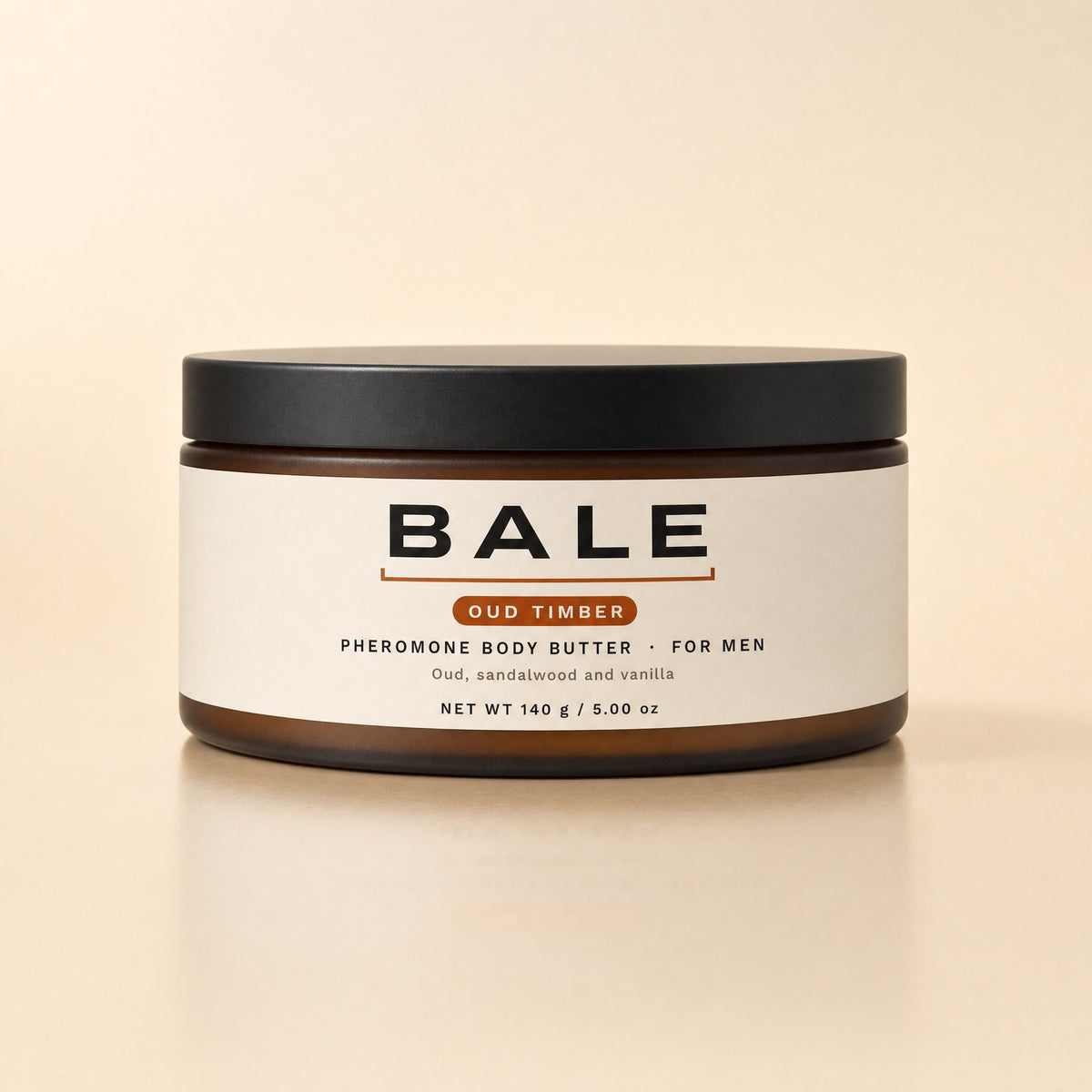 Oud Timber pheromone body butter for men, 140 g jar