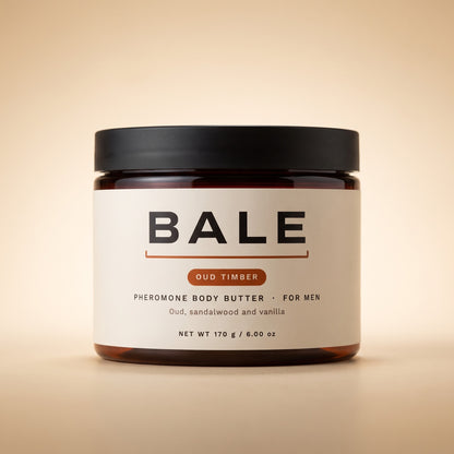 Oud Timber pheromone body butter for men, 6 oz jar