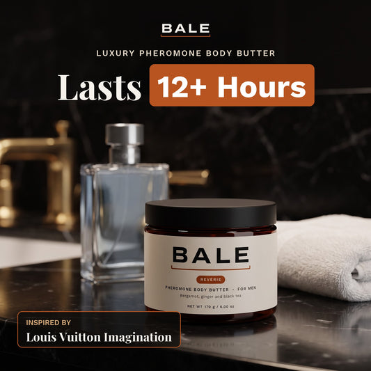 Reverie luxury pheromone body butter, inspired by Louis Vuitton Imagination, lasts 12+ hours