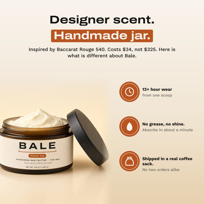 Designer scent, handmade jar: 12+ hour wear, no grease, shipped in a real coffee sack