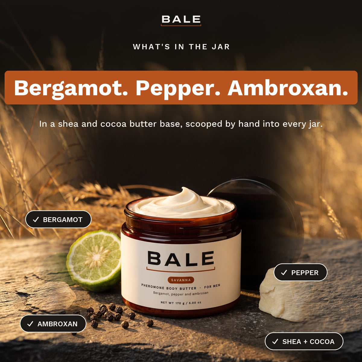 What's in the jar: Bergamot. Pepper. Ambroxan.